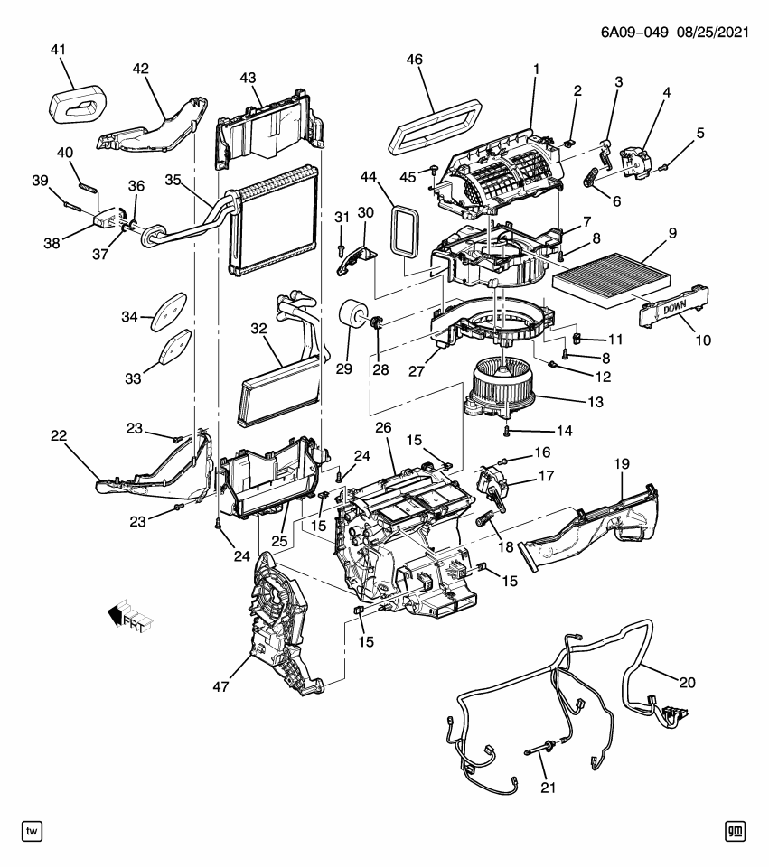 GM 22799380 Bracket-Heater Core Tube