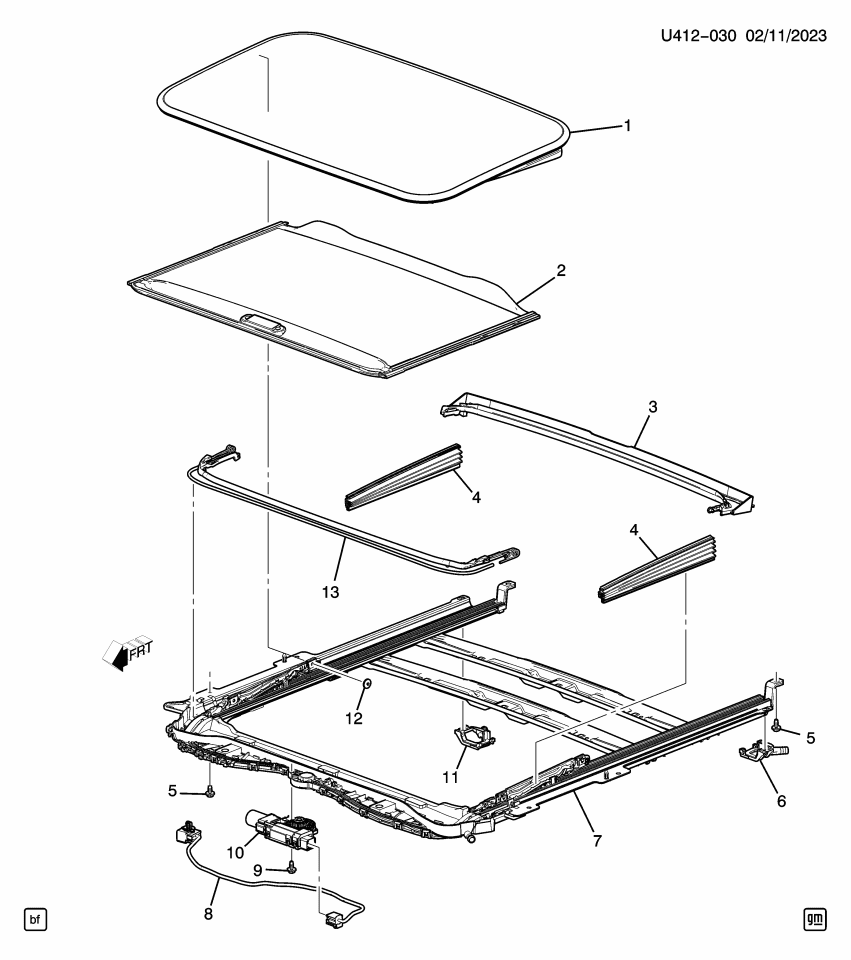 GM 11549276 BOLT, SUN RF MDL