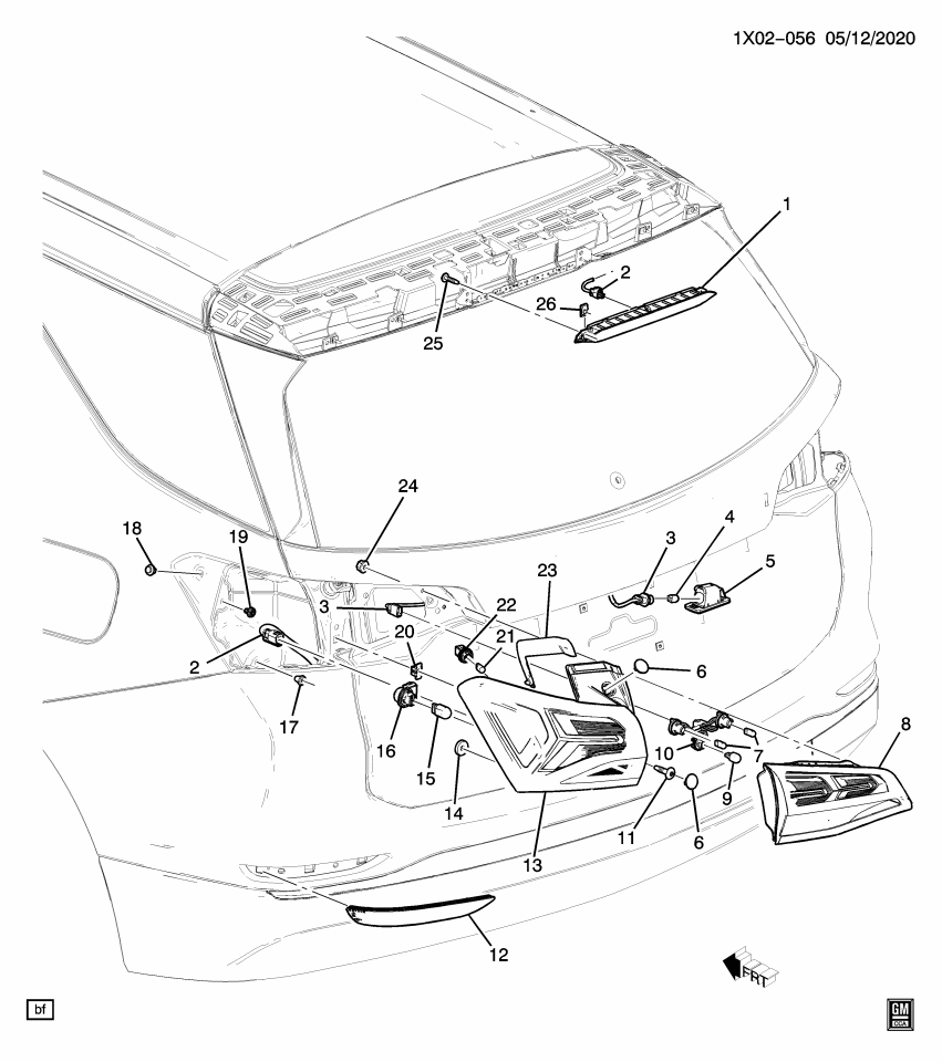 GM 84388701 Seal-Rear Body Structure Stop Lamp