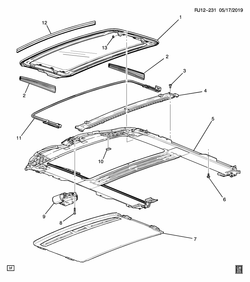 GM 42608308 BOLT/SCREW-SUN RF HSG RR SUPT