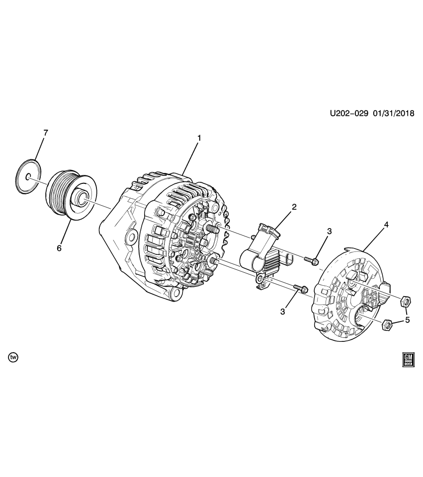 GM 13582946 Bolt/Screw-Generator Brush Holder Insulator