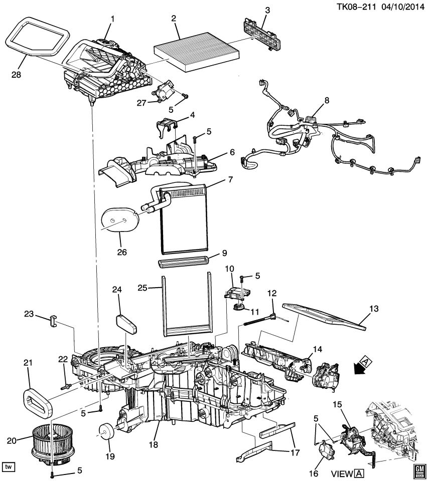 GM 22853302 Retainer-Heater & A/C Evaporator & Blower Module