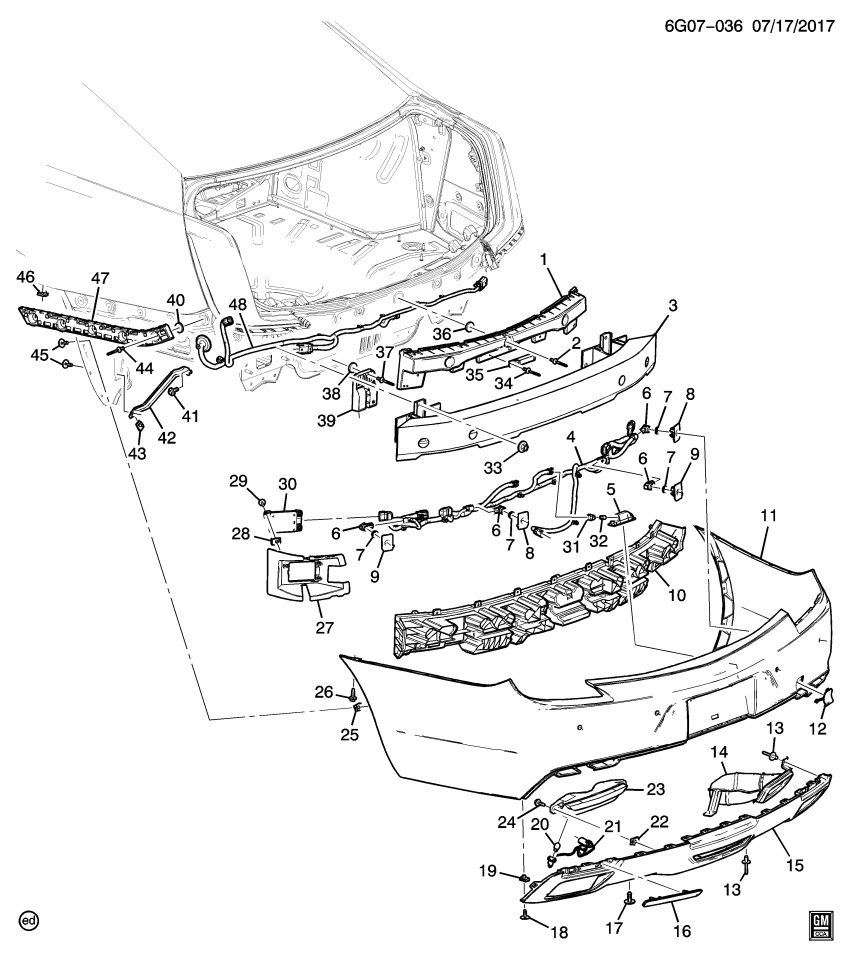 GM 22805134 Bar Asm-Rear Bumper Imp