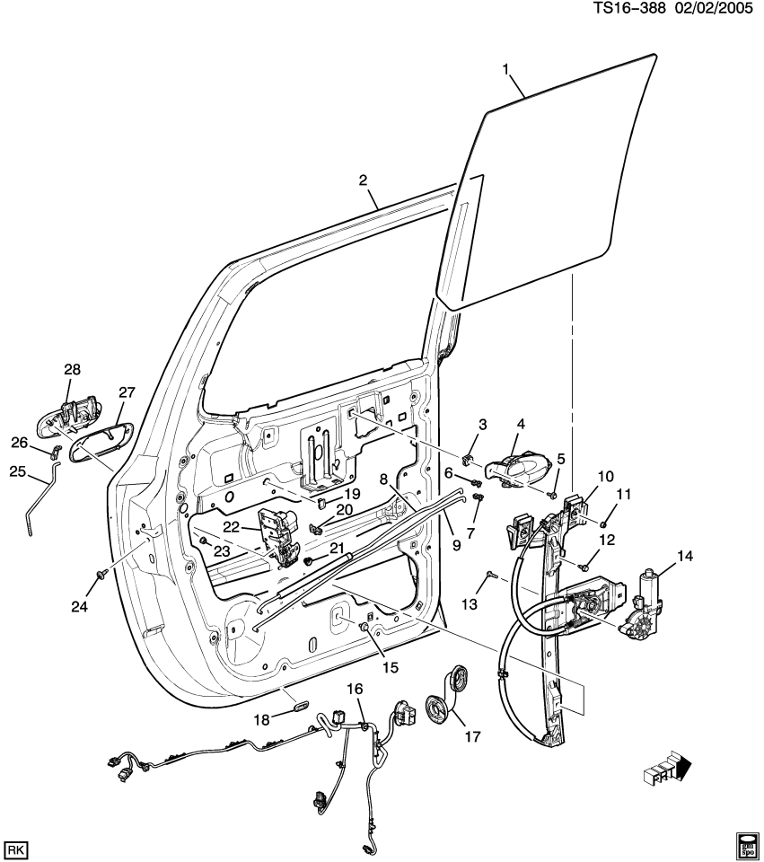 GM 19331464 Regulator Asm, Rear Side Door Window(W/O Motor)(LH)
