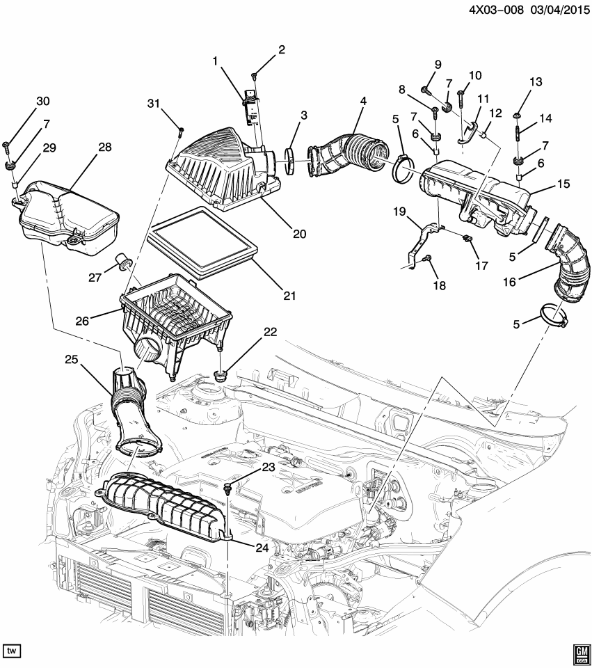 GM 24546801 Spacer-Air Cleaner Housing Insulator