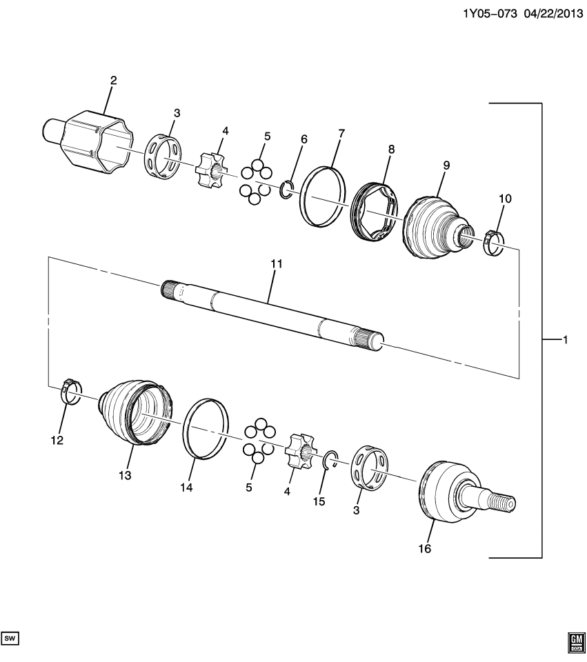 GM 22964568 Clamp-Rear Wheel Drive Shaft Tri-Pot Joint Boot Inner