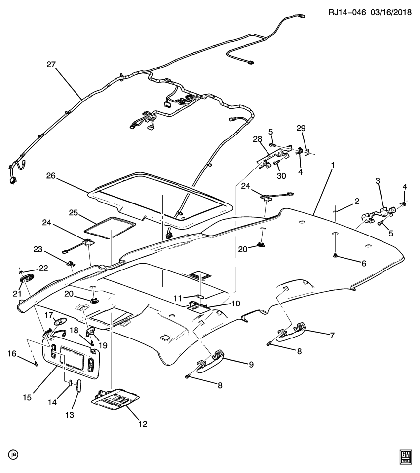 GM 42740287 PANEL ASM-HDLNG TR *OPEL GRAY Y