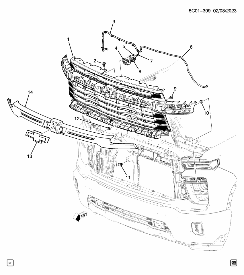 GM 85636343 GRILLE ASM-FRT *EXTERIOR BRTM