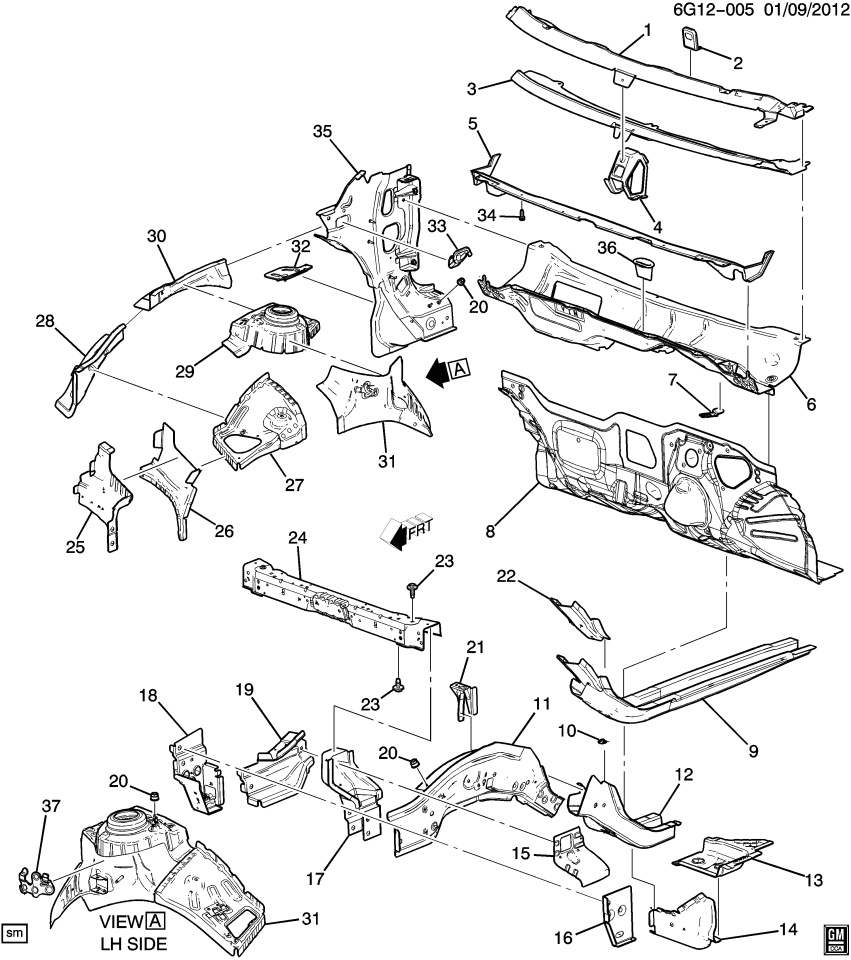 GM 20881445 Bracket-Plenum Upper Panel