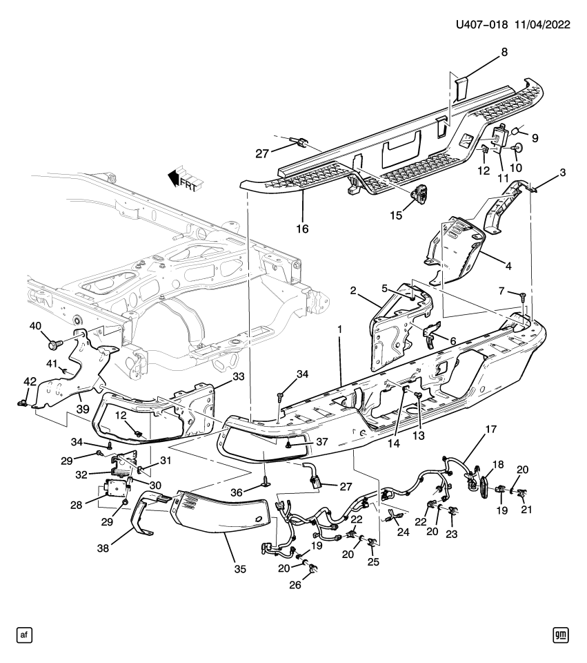 GM 86520642 HARNESS,RR OBJECT ALARM SEN WRG