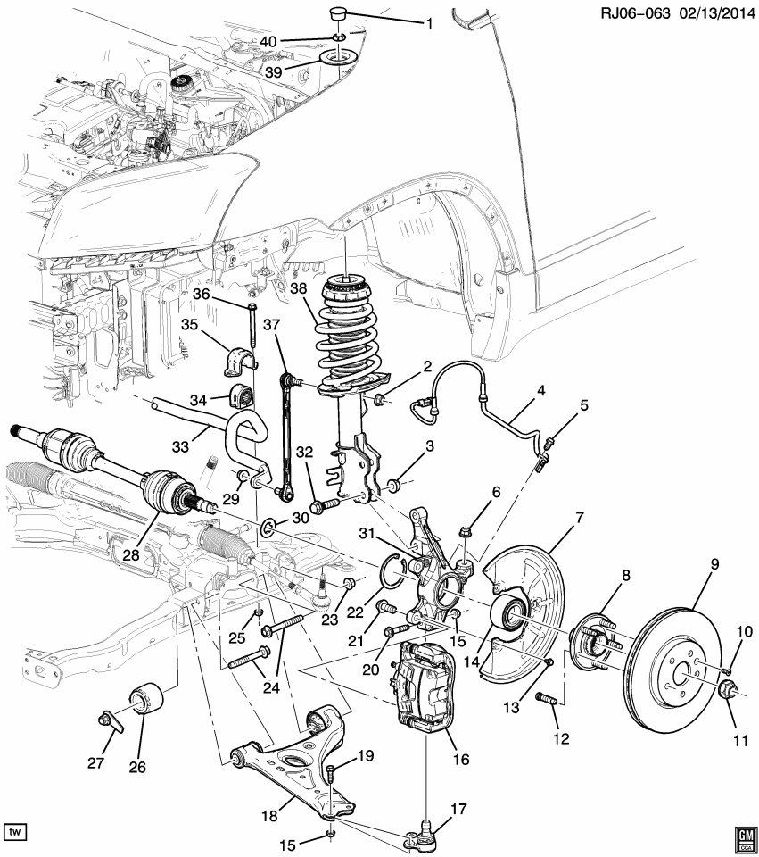 GM 95147534 Dampener Asm-Front Suspension Support Vibration