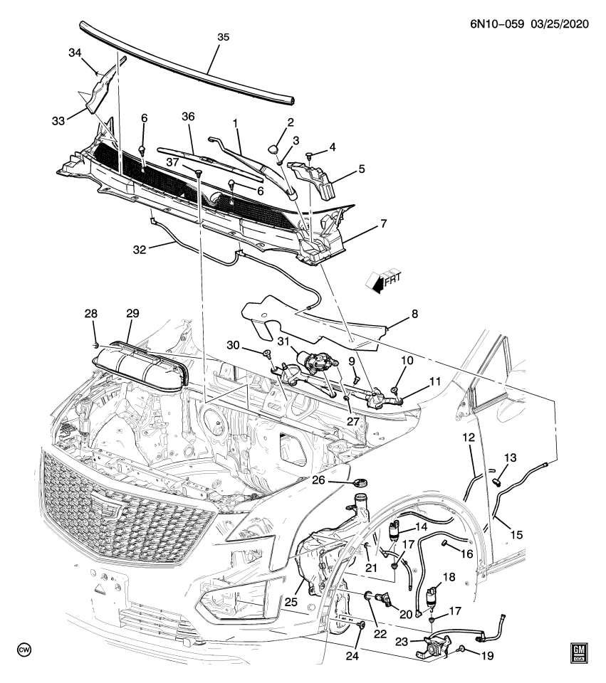GM 84220412 WEATHERSTRIP ASM-HOOD RR