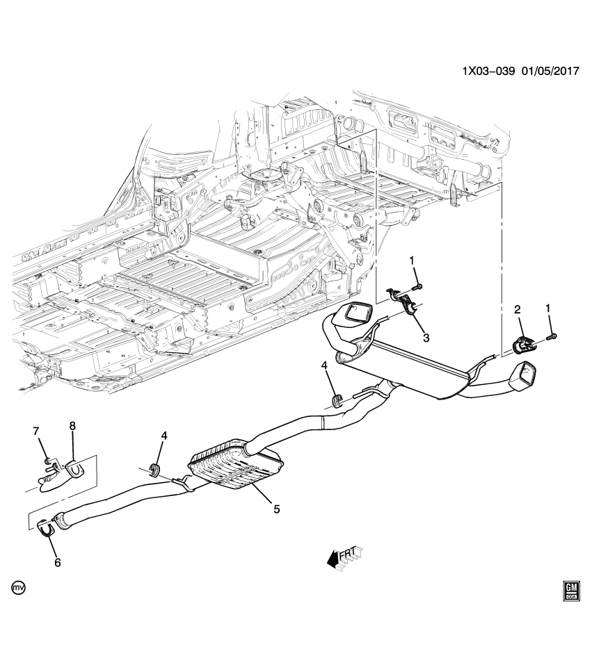 GM 84758324 Muffler & Pipe