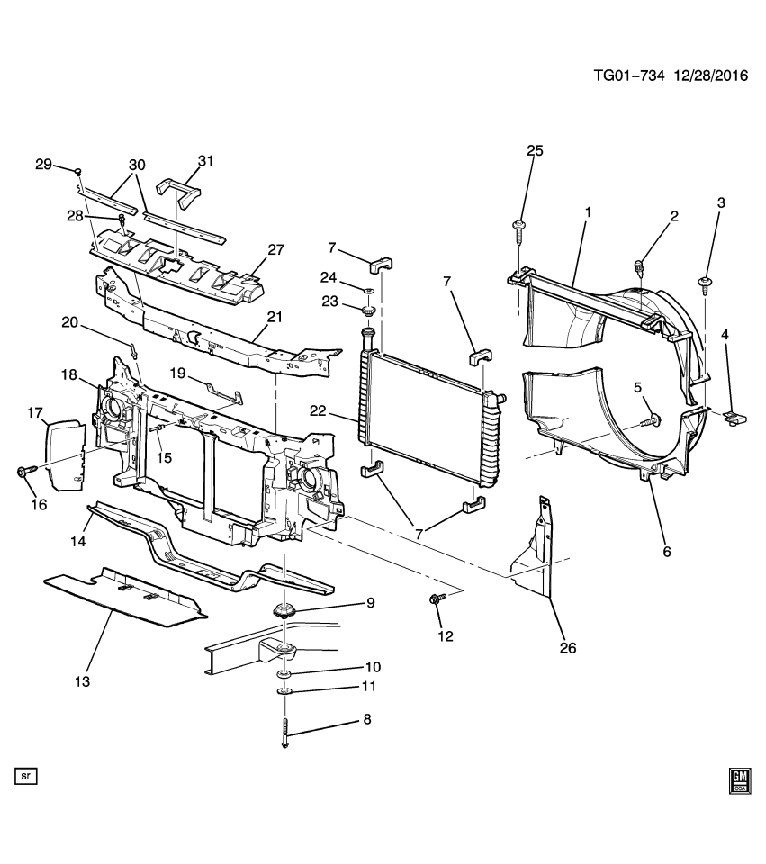 GM 85583912 SUPPORT ASM-RAD LWR