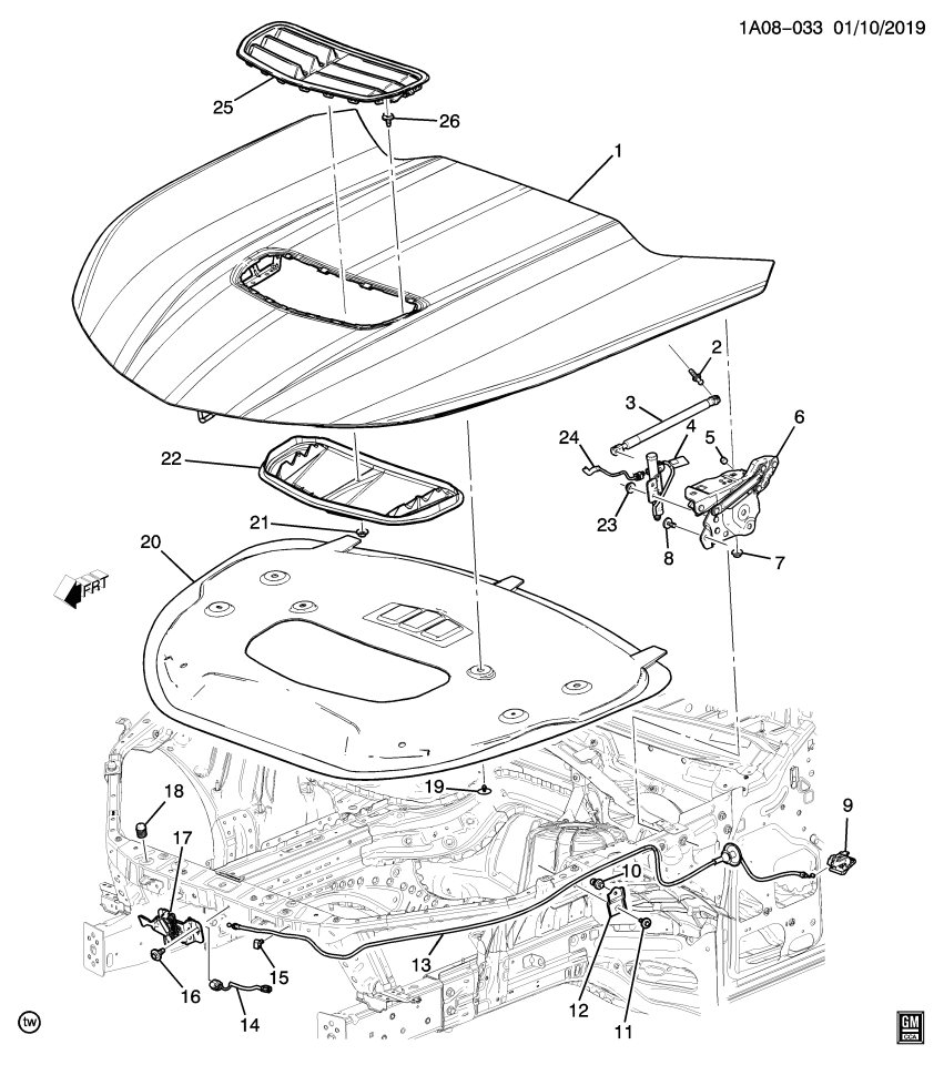 GM 84401546 HINGE ASM-HOOD