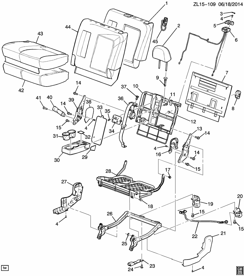 GM 96844684 Cap, Rear Seat Actuator Finish Cover Bolt