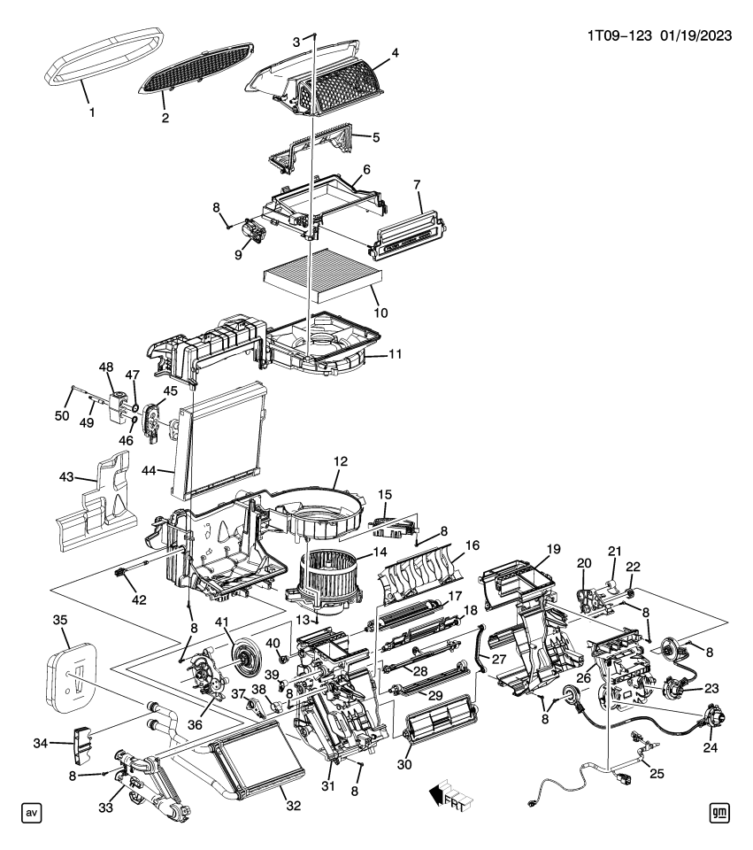 GM 42812132 BOLT/SCREW-HTR & A/C EVPR & BLO UPR & BLO