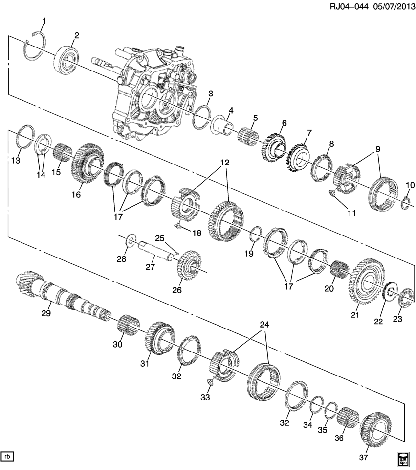 GM 90065212 Shaft, Trans Rev Gear(N00&L73&M21/M79)