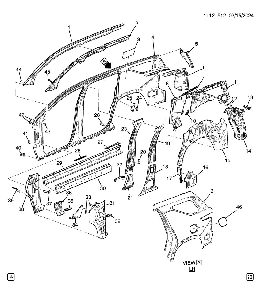 GM 26524686 BRACE ASM-QTR INR PNL