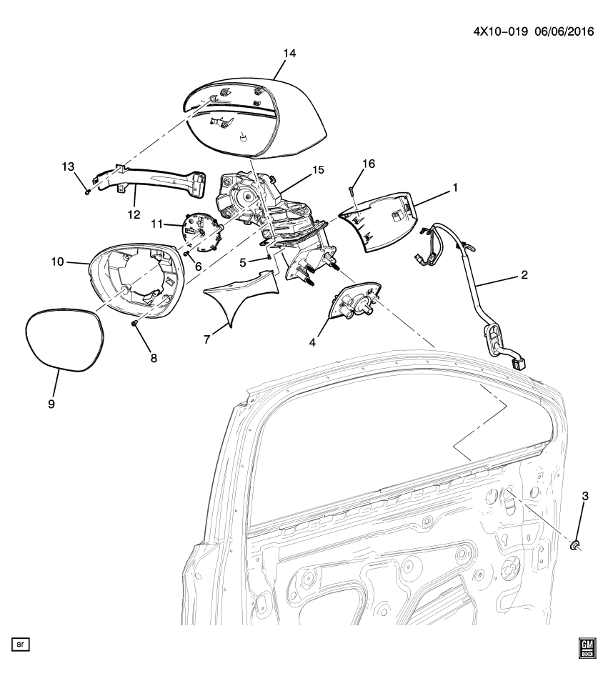 GM 23278190 Housing-Outside Rear View Mirror
