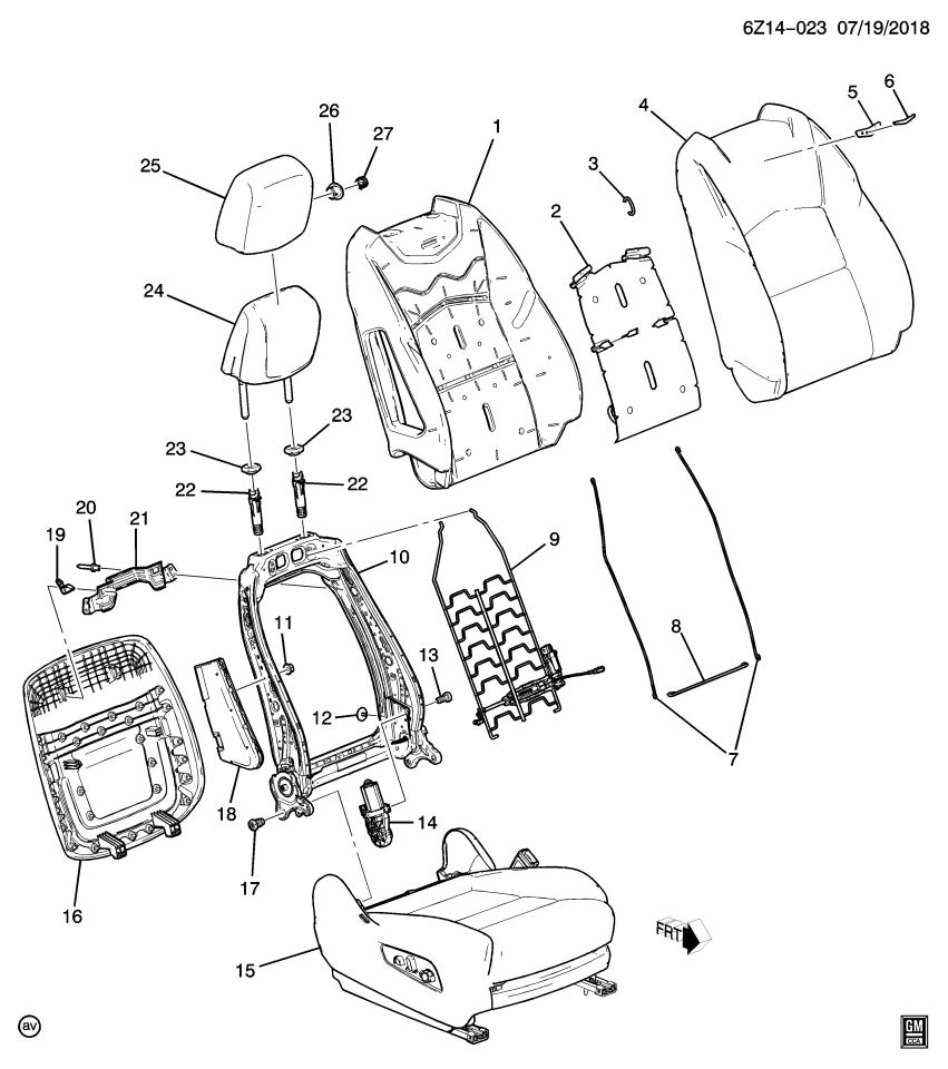 GM 42815630 AIRBAG ASM-F/SEAT OUTBOARD ST BK