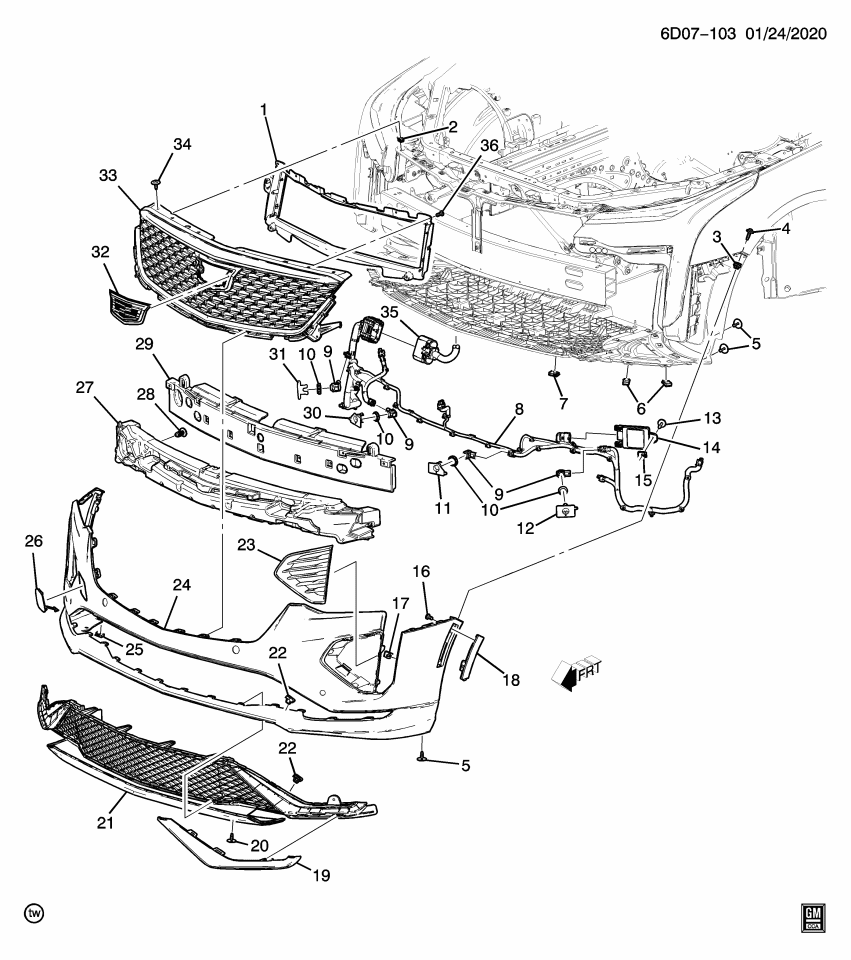 GM 85133331 HARNESS ASM-FRT OBJECT ALARM SEN WRG