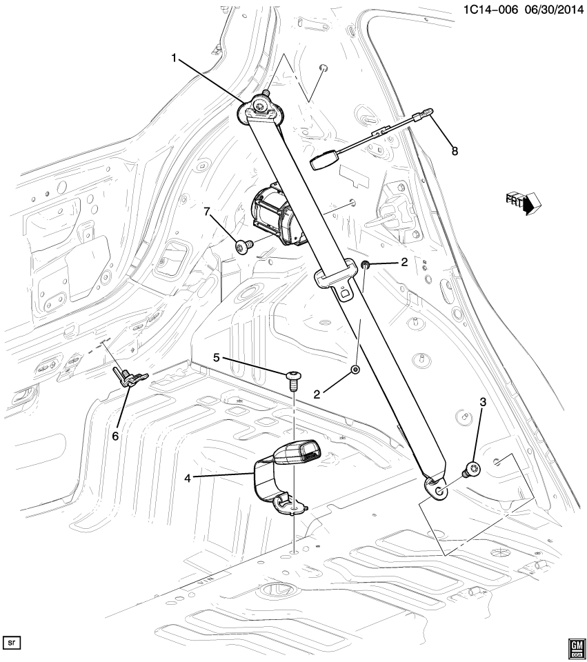 GM 95057640 Bolt/Screw-Rear Seat Belt Anchor Plate