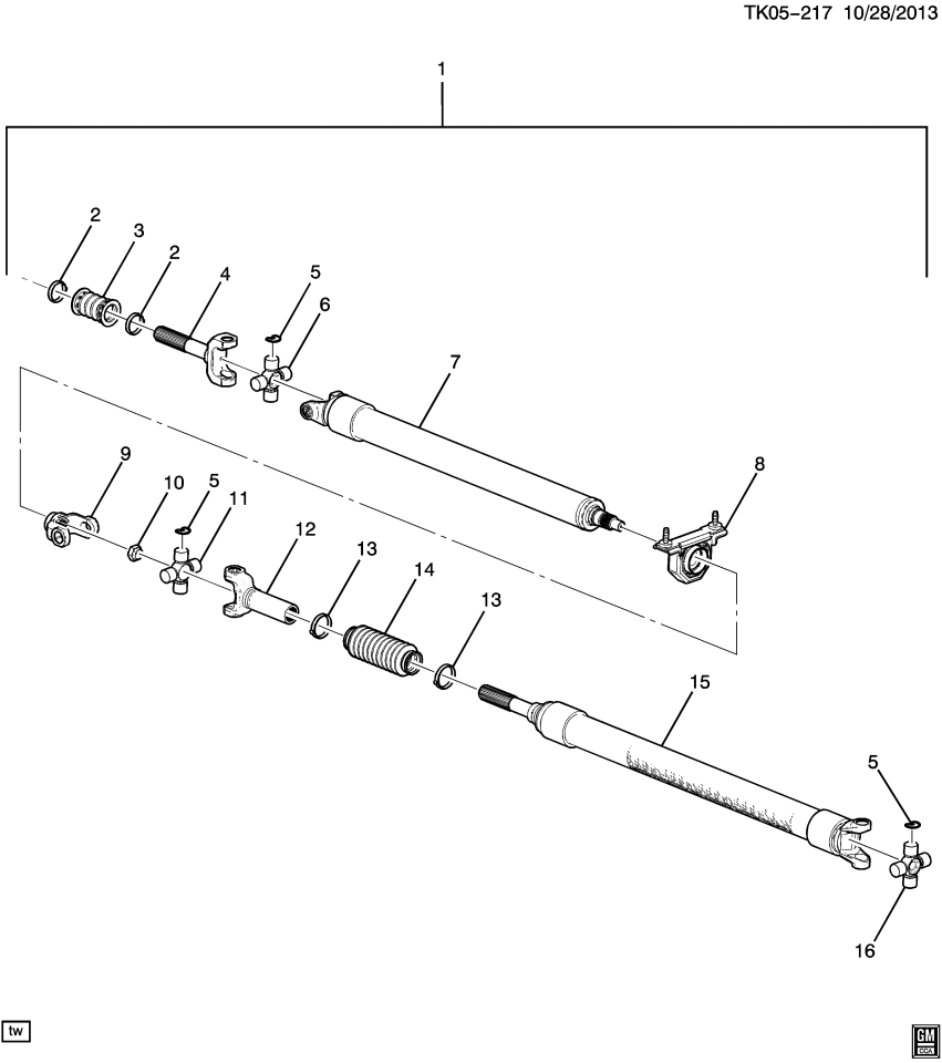 GM 23508421 Shaft Asm-Front & Rear Propeller