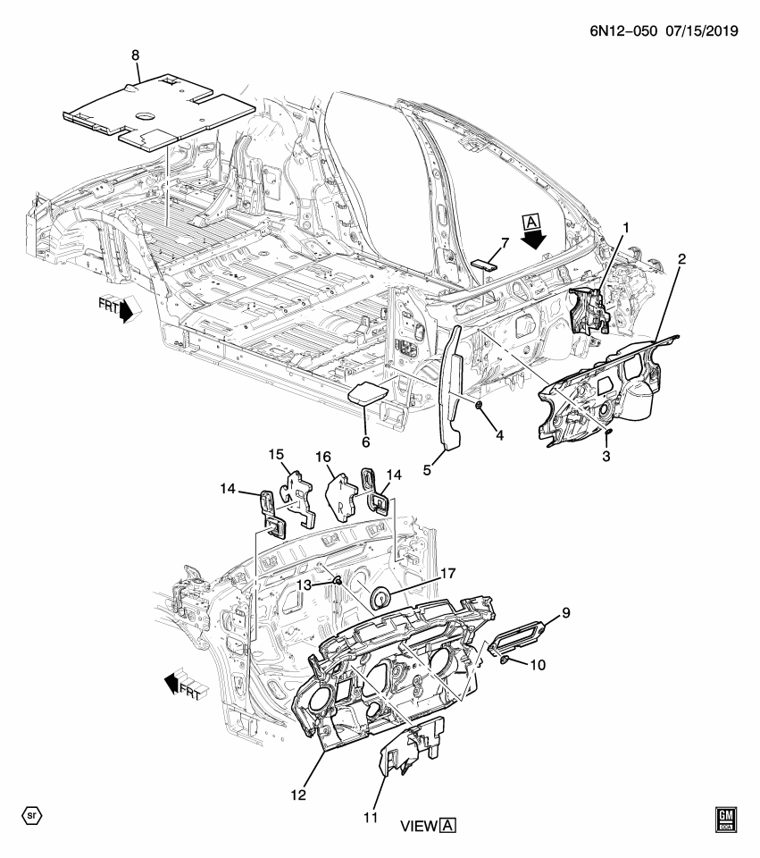 GM 23441763 Insulator-Floor Panel Tunnel Panel Reinforcement