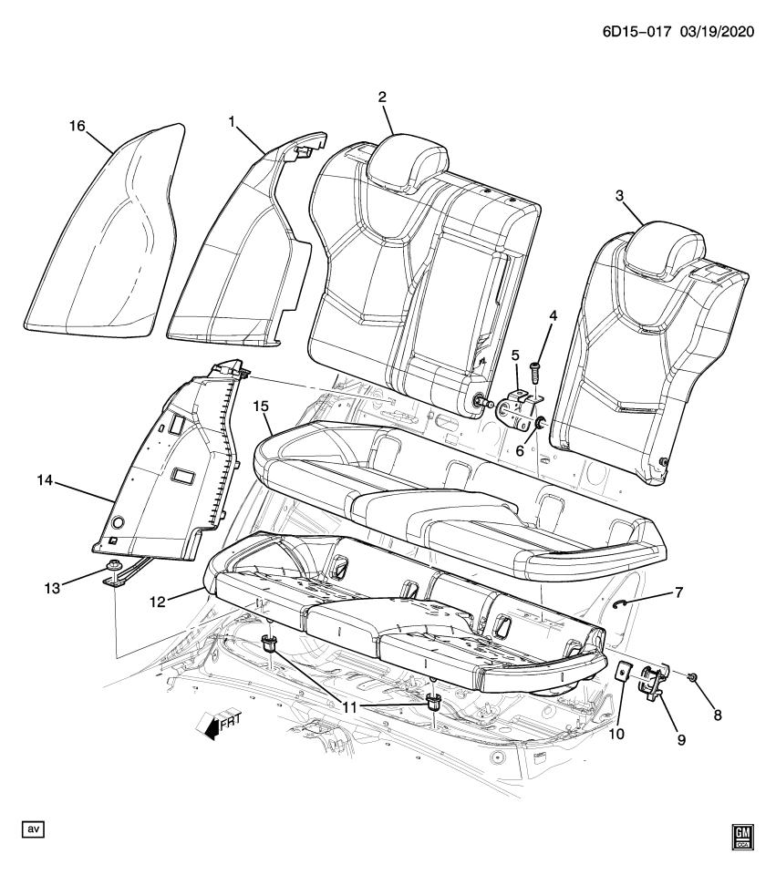 GM 85628516 COVER ASM-R/SEAT CUSH *BLACK