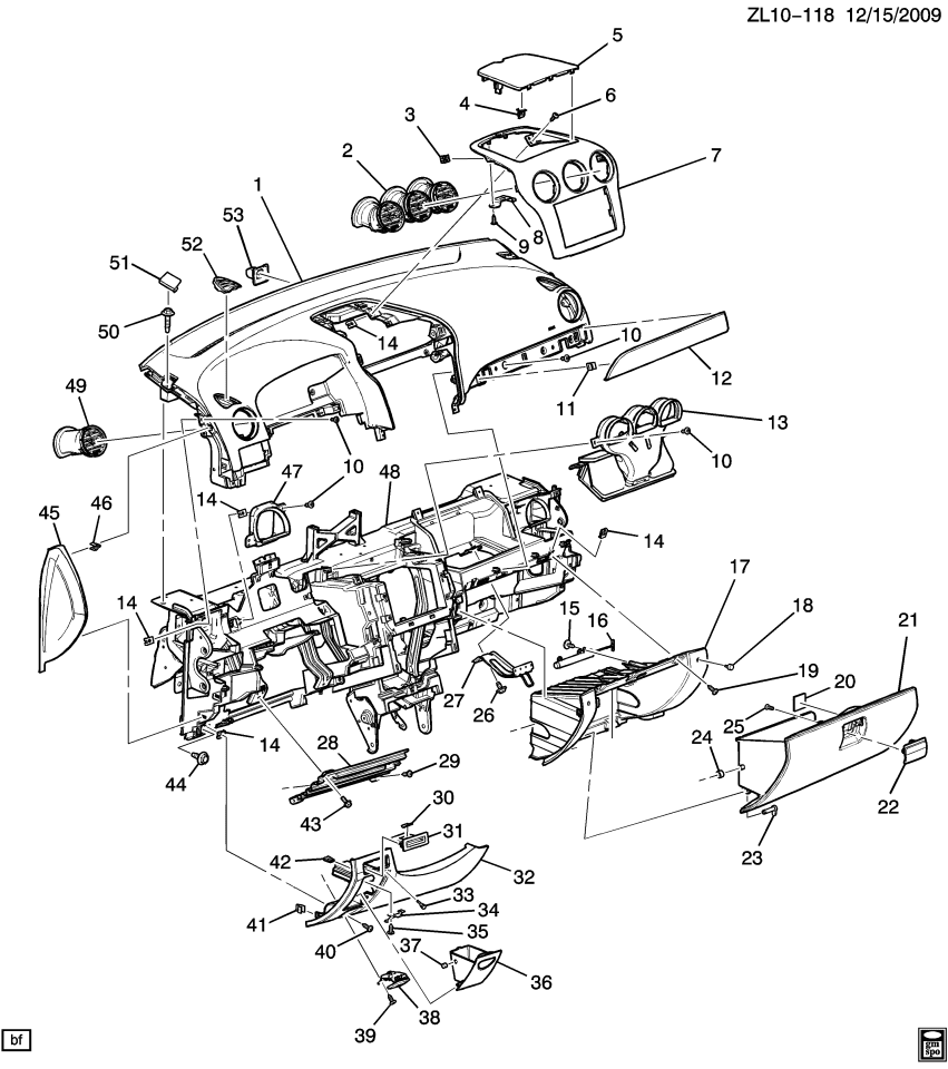 GM 96630168 Bumper-Instrument Panel Lower Compartment