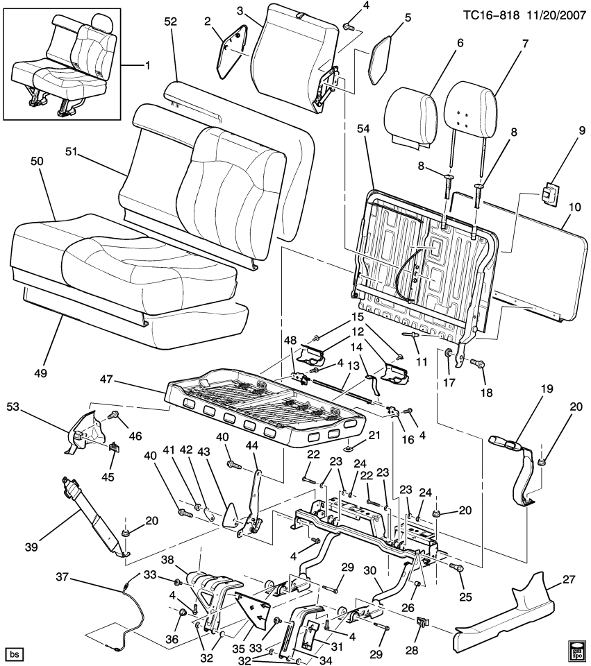 GM 88934534 Stop, Rear Seat