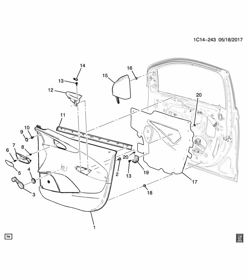 GM 94514368 Armrest Bezel