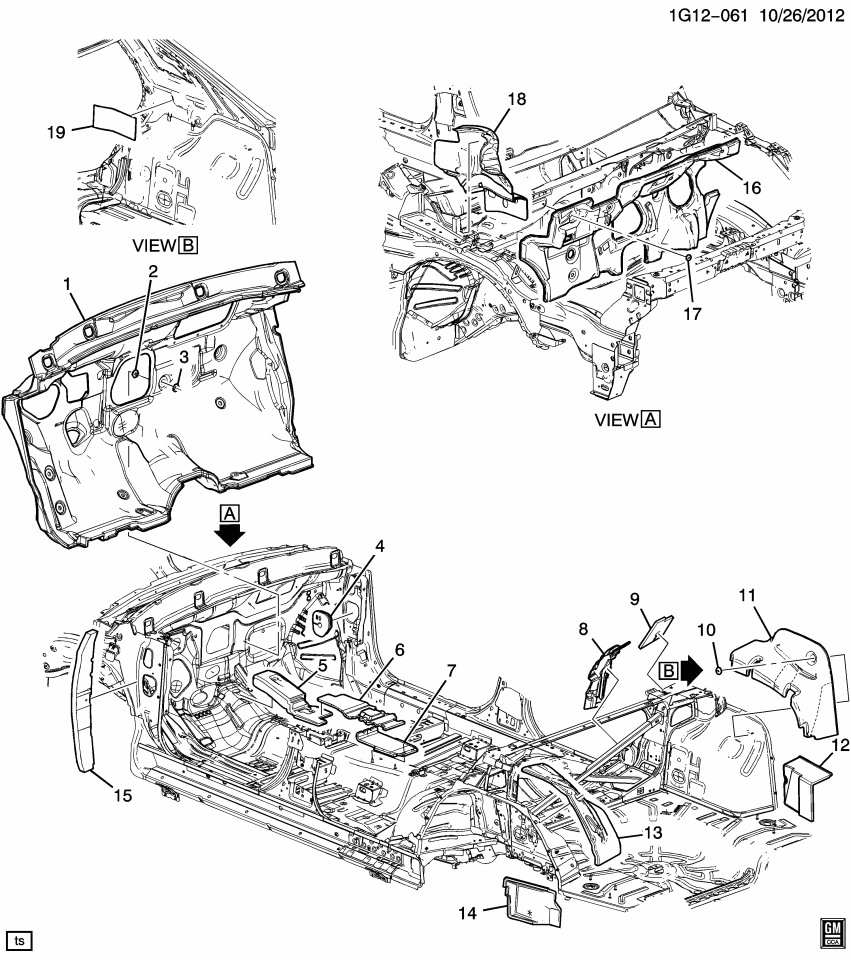 GM 22743764 Insulator, Floor Panel Tunnel Panel Reinforcement