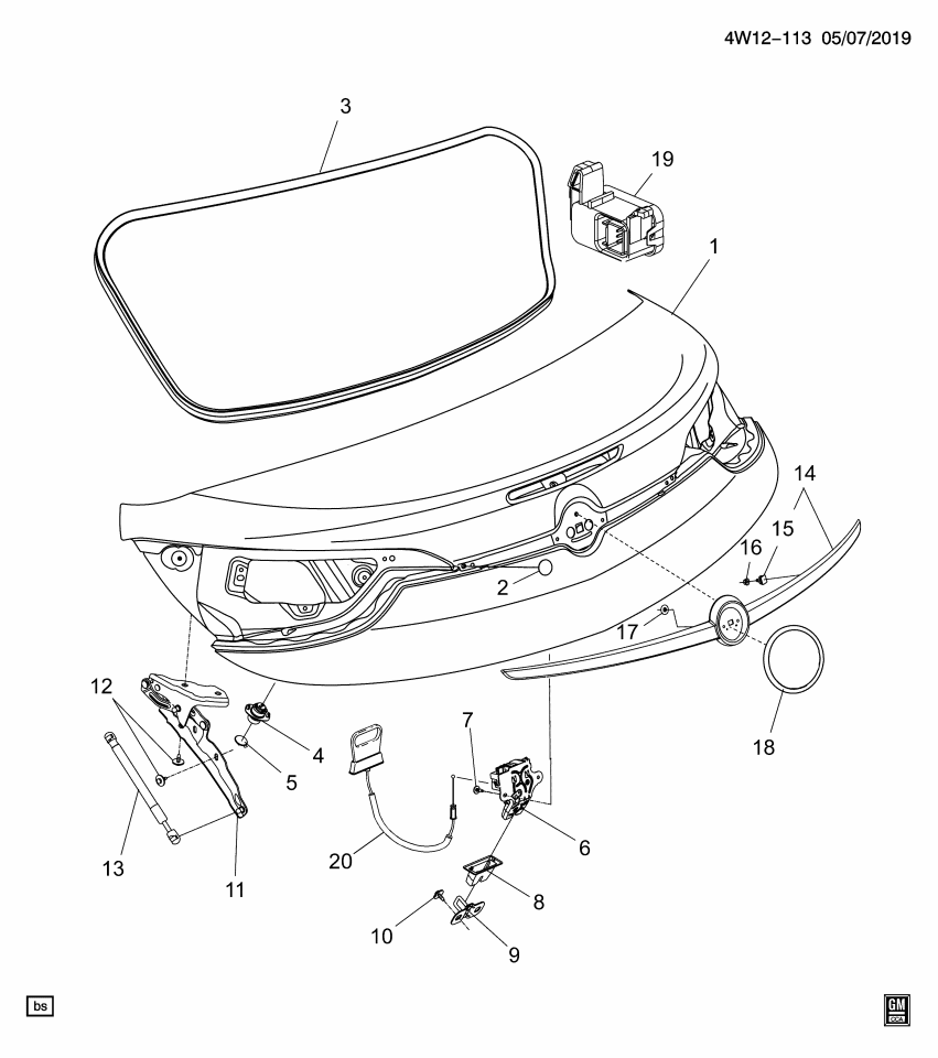 GM 13394545 Trunk Lid Bumper