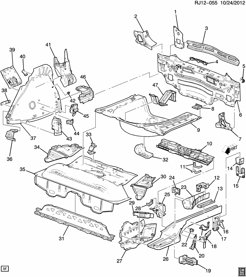 GM 42337973 Center Floor Pan