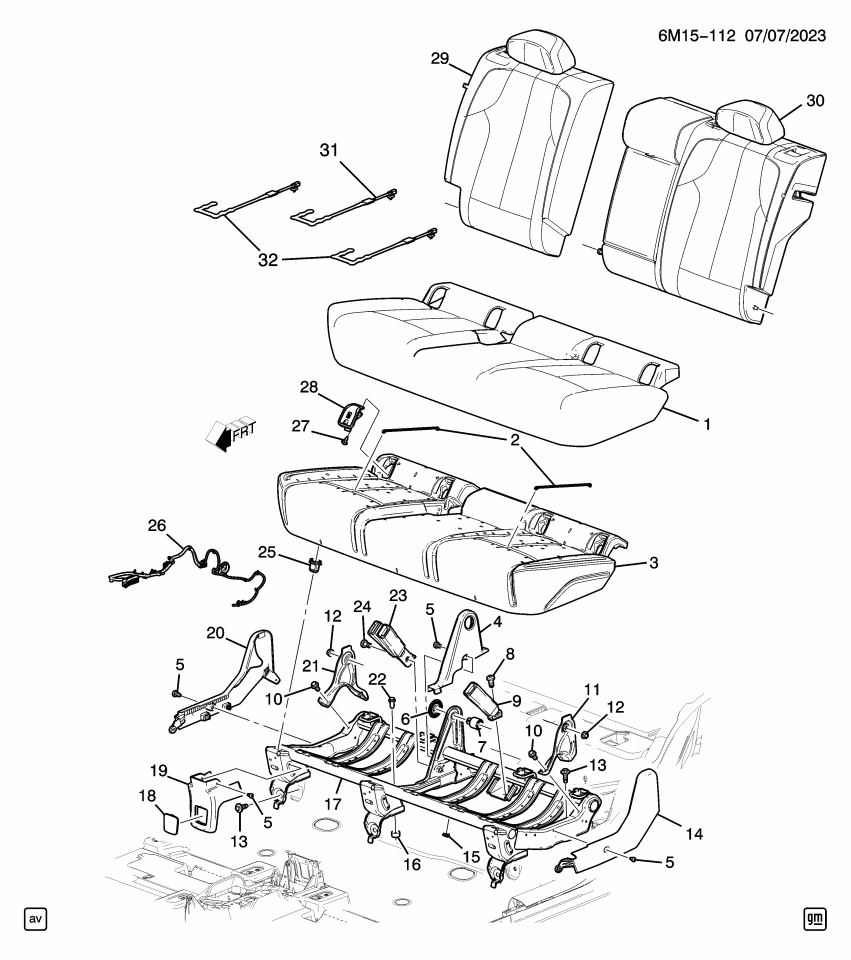 GM 85625918 COVER ASM-R/SEAT CUSH *BACKEN BLACKK