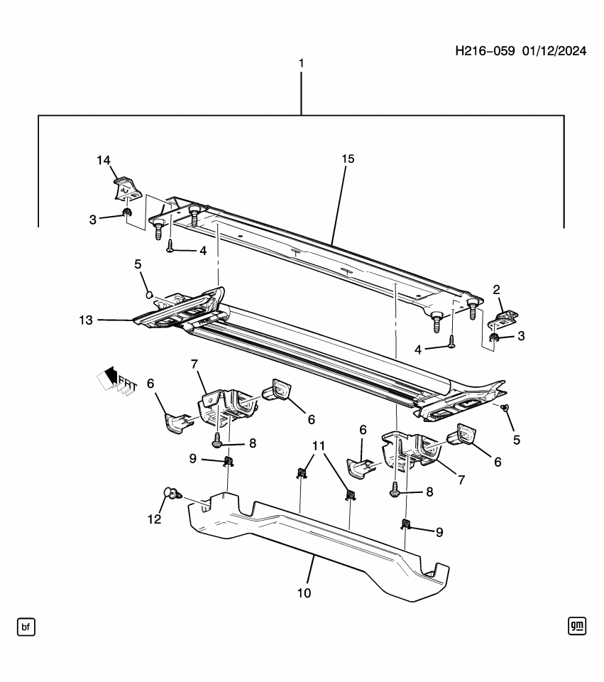 GM 86583892 PANEL ASM-CTR RF LIFT OFF *BLACK