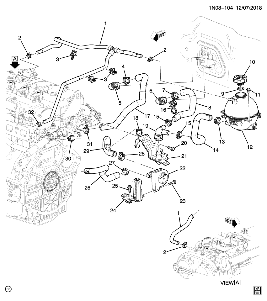 GM 84097808 HOSE-HTR WAT SHUTOFF VLV BYPASS