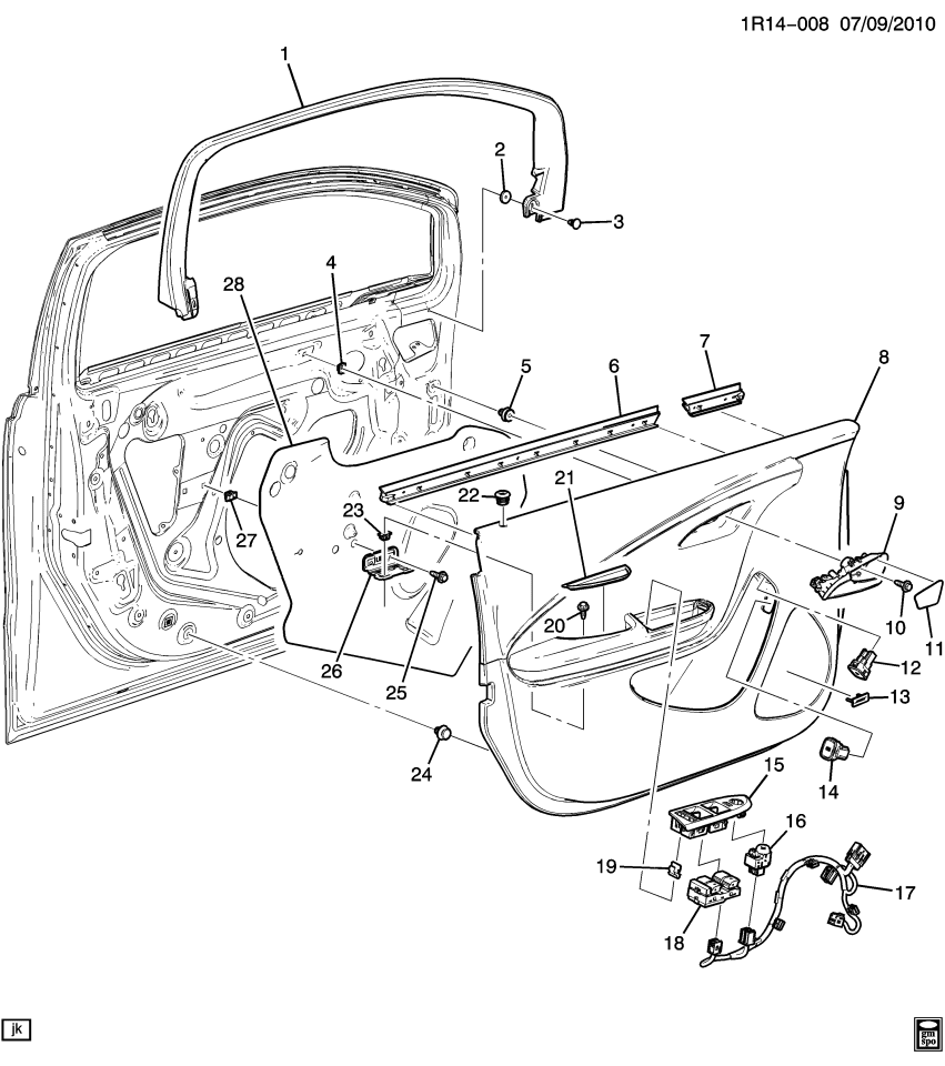GM 20903623 Bezel-Front Side Door Locking Rod Pushbutton *Black