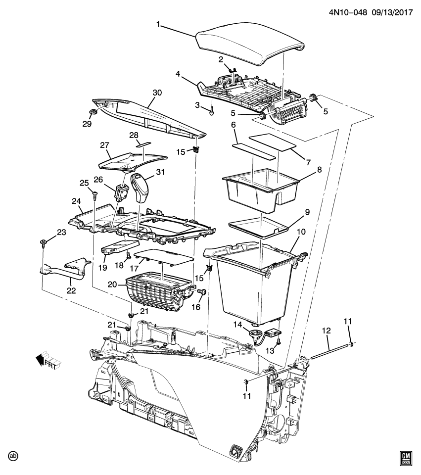 GM 84053469 Spring-Front Floor Rear Console Armrest Latch