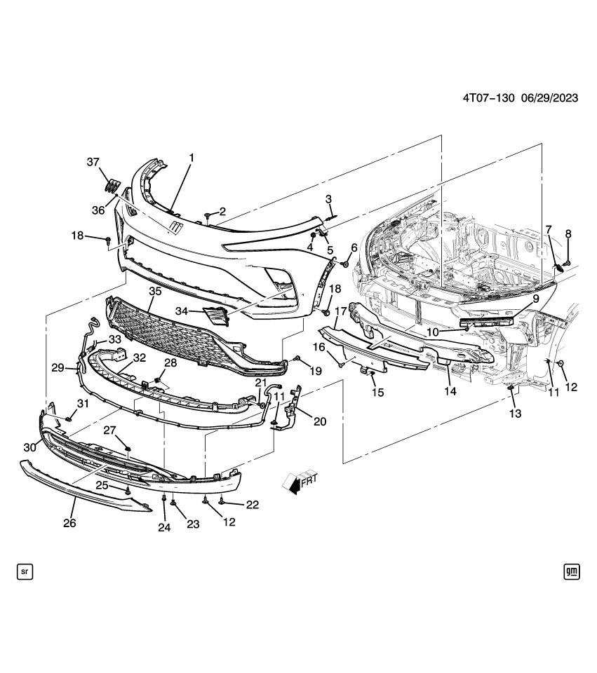 GM 42781127 BRACKET-FRT BPR FASCIA HDLP OPG
