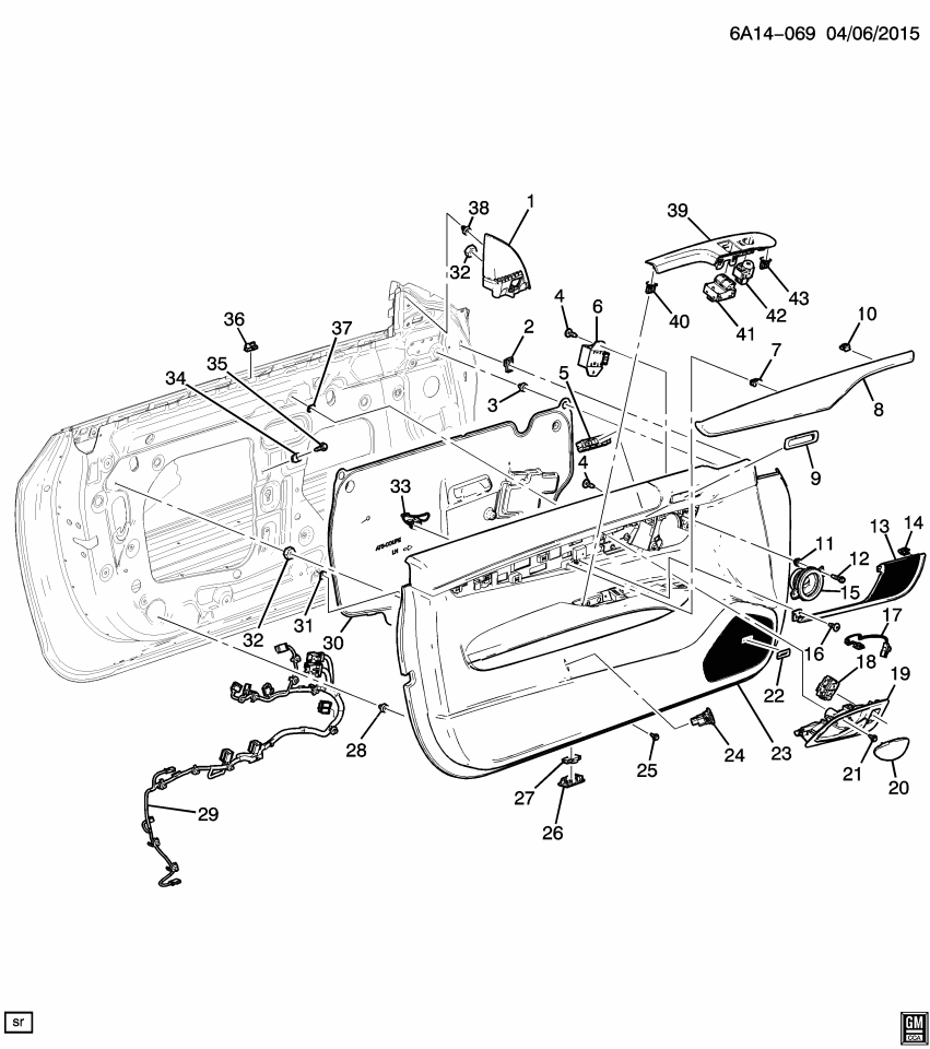 GM 23228710 Harness Asm-Front Side Door Wiring