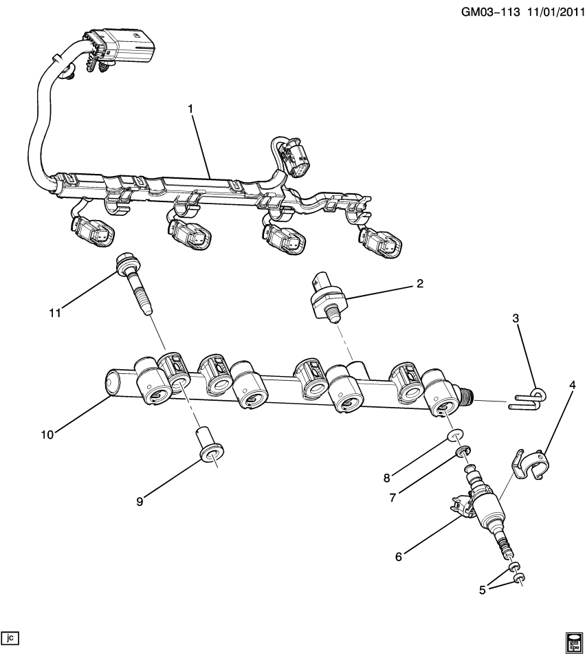 GM 12689347 HARNESS, F/INJR WRG