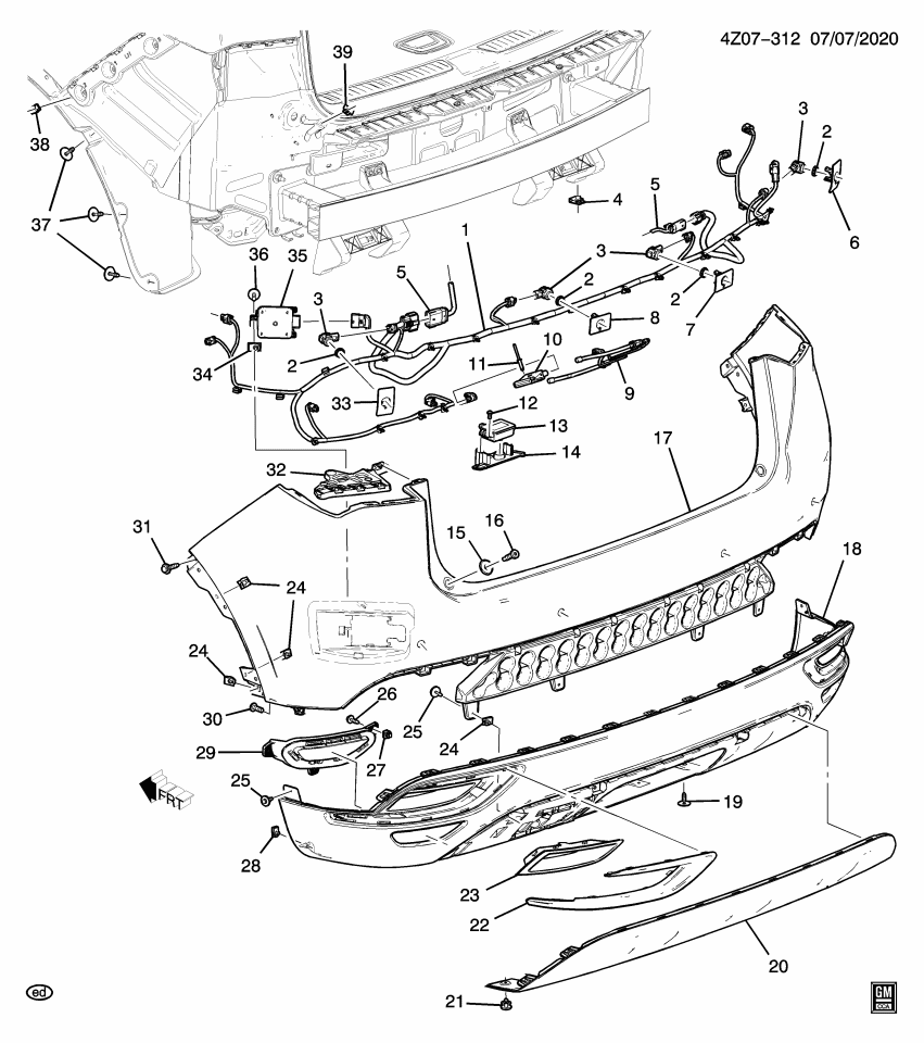 GM 84761435 FASCIA PKG-RR BPR LWR *BLACK