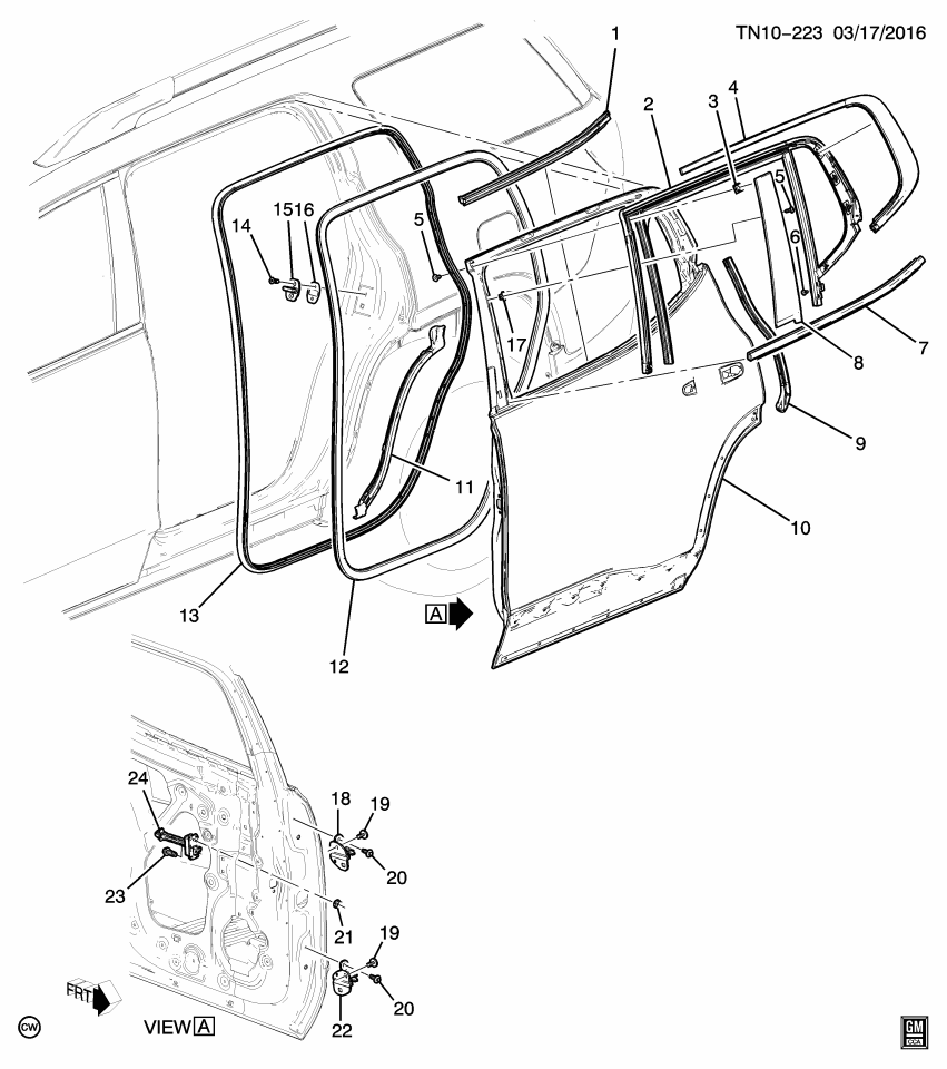 GM 84045953 Run Weatherstrip