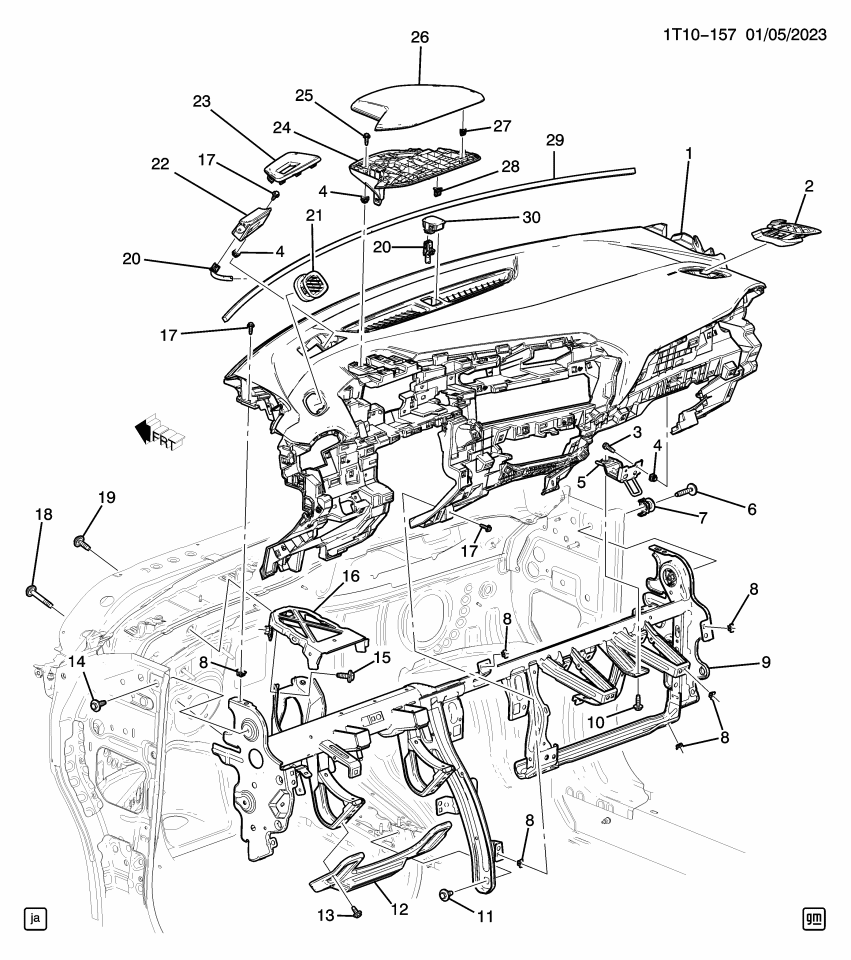 GM 42840900 HOOD ASM-I/P INST CSTR *BLACK