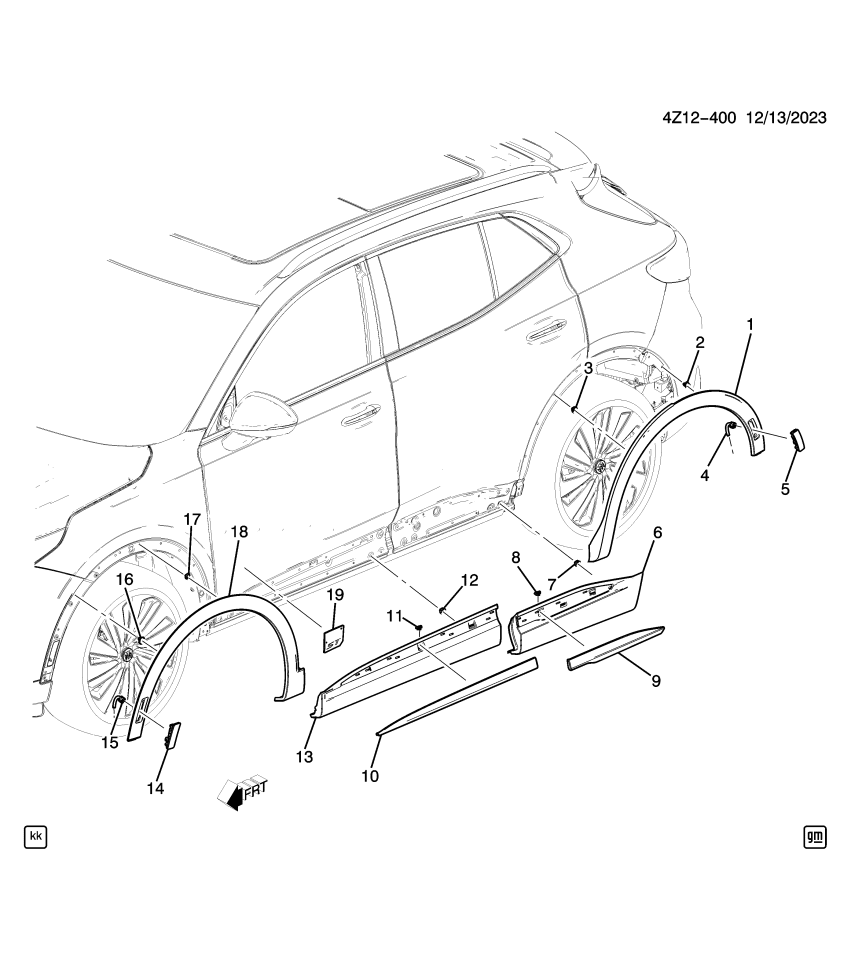 GM 84795148 MOLDING KIT-RR S/D LWR *SERV PRIMER