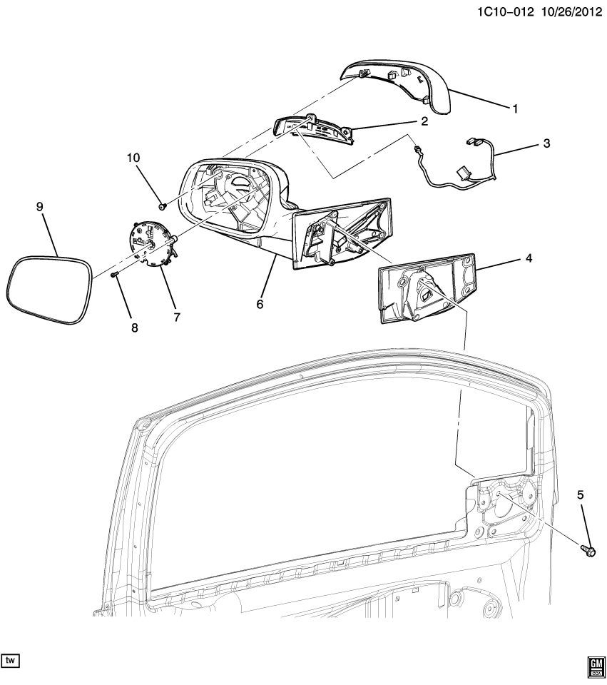 GM 95260963 Gasket-Outside Rear View Mirror