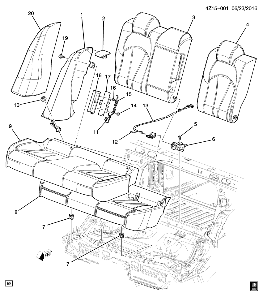 GM 26206180 Bolt/Screw-Rear Seat